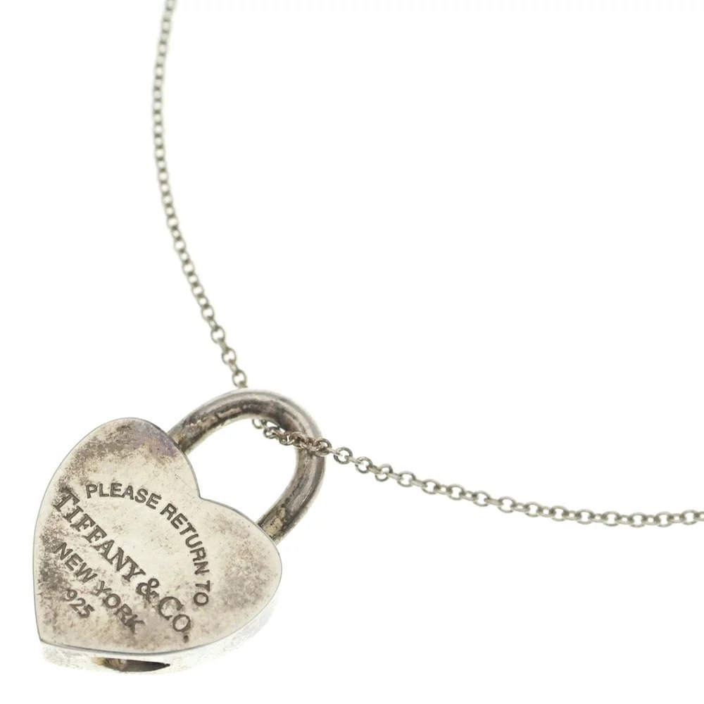 TIFFANY Co to Heart Lock Necklace Silver